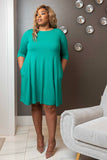 Basic Lover Dress- Kelly Green (S-3X)