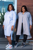 Just A Shirt Dress Blue